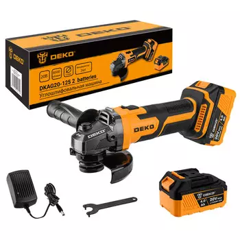 шлифмашина угловая DEKO DKAG20-125 2х4.0Ач 125мм