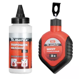 шнур разметочный MATRIX 30м + красная краска 115 гр