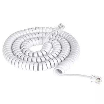 шнур витой телефонный LINCOM TLF1245 4,5м белый