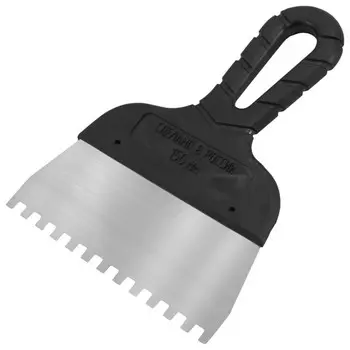 шпатель зубчатый DECOR нержавеющая сталь 150мм зуб 4х4мм, арт.311-3150