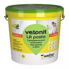 шпатлевка готовая WEBER Vetonit LR Pasta суперфинишная 20кг под покраску, арт.тов-151020