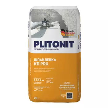 шпатлевка полимерная для внутр.работ PLITONIT КП Pro финишная ручн. машинн. 20кг