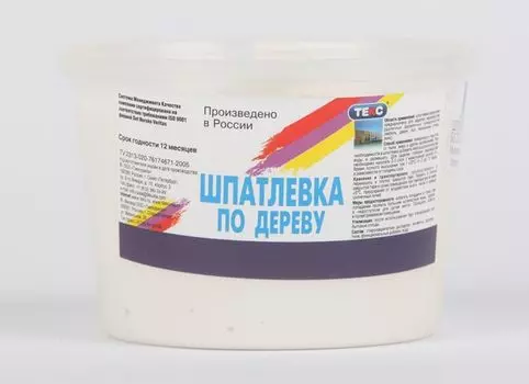 шпатлевка ТЕКС по дереву 0,75кг белая