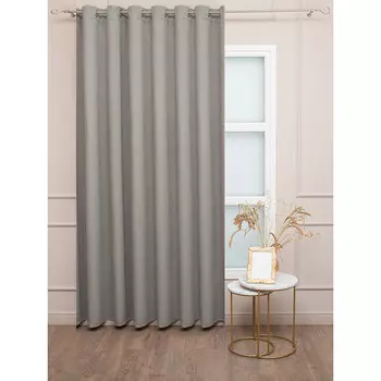 штора портьерная на люверсах AMORE MIO димаут 200х260см коричневая, арт.99048