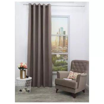 штора портьерная на люверсах AMORE MIO софт 180х260см песочная, арт.14088