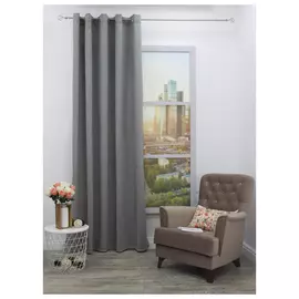 штора портьерная на люверсах AMORE MIO софт 180х260см серая, арт.14090
