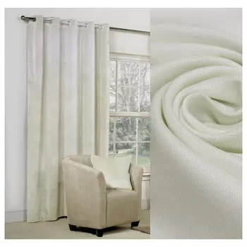 штора портьерная на люверсах AMORE MIO вельвет 200х270см белая, арт.90540