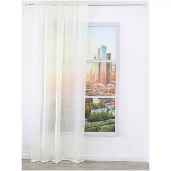 штора портьерная на шт.ленте AMORE MIO тергалет 150х270см кремовая, арт.28465