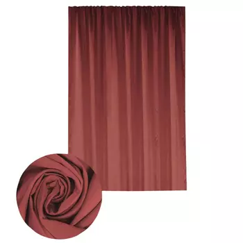 штора портьерная на шт.ленте AMORE MIO сатин 145х270см бордовая, арт.11652