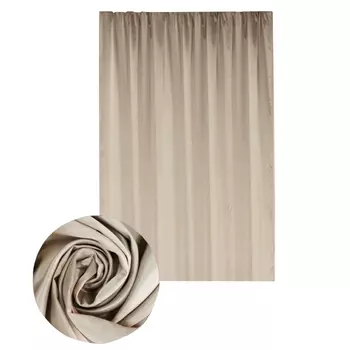 штора портьерная на шт.ленте AMORE MIO сатин 145х270см кремовая, арт.11654