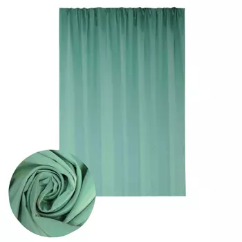 штора портьерная на шт.ленте AMORE MIO сатин 145х270см зеленая, арт.11658