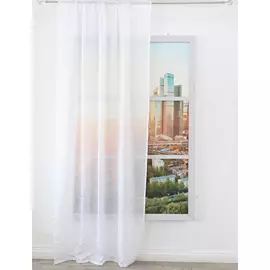 штора портьерная на шт.ленте AMORE MIO тергалет 150х270см белая, арт.28466