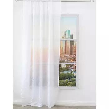 штора портьерная на шт.ленте AMORE MIO тергалет 150х270см белая, арт.28466