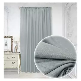 штора портьерная на шт.ленте AMORE MIO вельвет двусторонний 200х270см серая, арт.7333