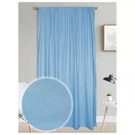 штора портьерная на шт.ленте AMORE MIO замша 200х270см голубая, арт.10353