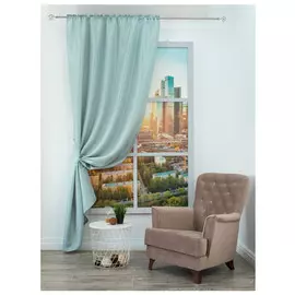 штора портьерная на шт.ленте AMORE MIO жаккард 140х270см серая, арт.19768