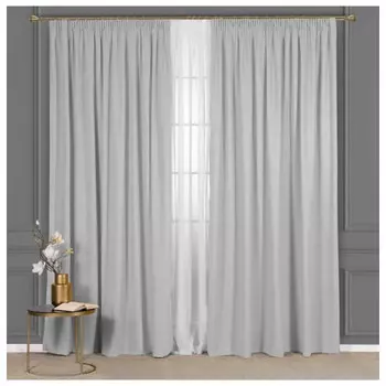 штора портьерная на шт.ленте DAILY BY T Джулес канвас 220х270см серая, арт.1027.00338