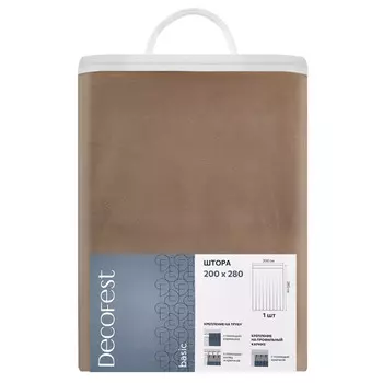 штора портьерная на шт.ленте DECOFEST Виолетта бархат 200х280см бежевая, арт.153.758