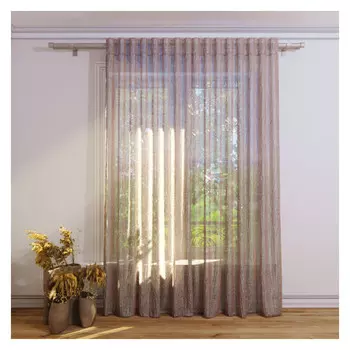 штора портьерная на шт.ленте FOR TO Agile жаккард жатка 135х180см кремовая, арт.1233109