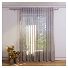 штора портьерная на шт.ленте FOR TO Agile жаккард жатка 135х180см светло-серая, арт.1233104