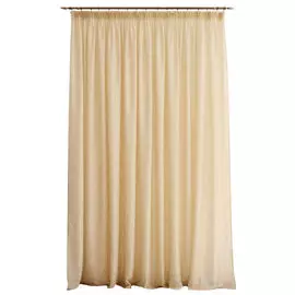штора портьерная на шт.ленте FOR TO Dawn атлас 200х280см кремовая, арт.38