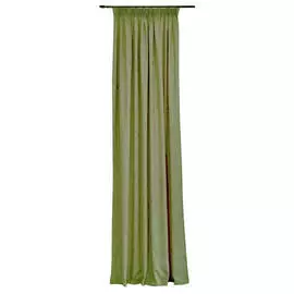 штора портьерная на шт.ленте FOR TO Oasi атлас 200х280см зеленая, арт.52#