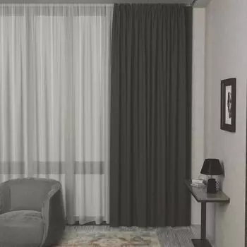 штора портьерная на шт.ленте Garden димаут 200х280см темно-коричневая, арт.сw538636V27