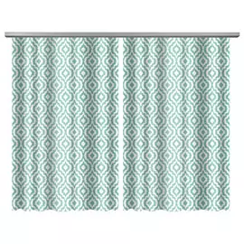 штора портьерная на шт.ленте NAT Зеленые круги габардин 145х160см зеленая, арт.80365
