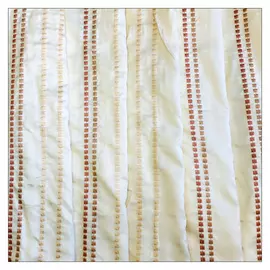 штора портьерная на шт.ленте ТАС тафта с вышивкой 150х265см бежевая, арт.GS1824