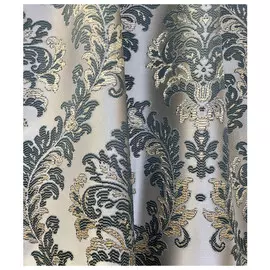 штора портьерная на шт.ленте ТАС жаккард 200х270см серая/бирюзовая, арт.GS3262