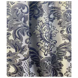 штора портьерная на шт.ленте ТАС жаккард 200х270см серая/синяя, арт.GS3234