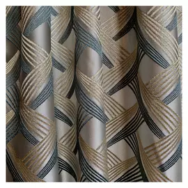 штора портьерная на шт.ленте ТАС жаккард 200х280см серая/бирюзовая, арт.GS3133