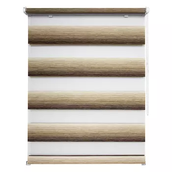 штора рулонная УЮТ Ливерпуль день/ночь 70х160см бежево-коричневая, арт.62.РШТО.8833.070х160