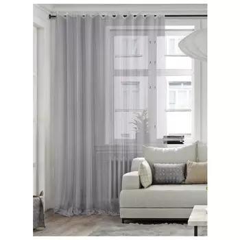 штора тюлевая на шт.ленте AMAZONTEXTILE HOME крупная сетка 300х280см серая, арт.S Karnaval v15
