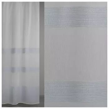 штора тюлевая на шт.ленте AMORE MIO имитация льна 250х260см белая/серая, арт.92847