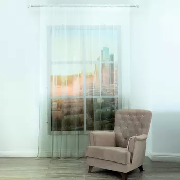 штора тюлевая на шт.ленте AMORE MIO сетка 300х270см бирюзовая, арт. 28927