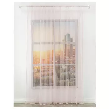 штора тюлевая на шт.ленте AMORE MIO сетка 300х270см розовая, арт.28932