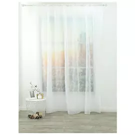 штора тюлевая на шт.ленте AMORE MIO сетка с вышивкой 300х270см белая, арт.29872