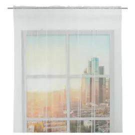 штора тюлевая на шт.ленте AMORE MIO сетка с вышивкой 300х270см молочная, арт.17609