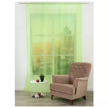 штора тюлевая на шт.ленте AMORE MIO вуаль 600х270см зеленая, арт.19777