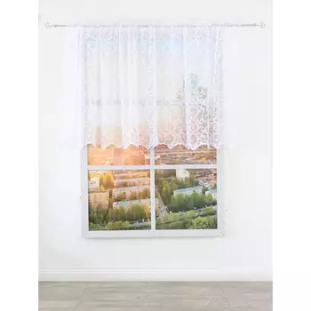 штора тюлевая на шт.ленте AMORE MIO жаккард 300х110см белая, арт.28492