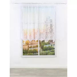 штора тюлевая на шт.ленте AMORE MIO жаккард 300х140см белая, арт.28483