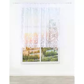 штора тюлевая на шт.ленте AMORE MIO жаккард 300х150см белая, арт.28503