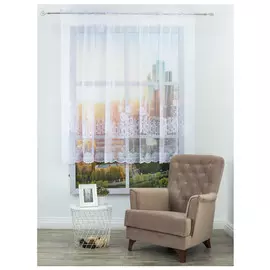 штора тюлевая на шт.ленте AMORE MIO жаккард 300х170см белая, арт.28502