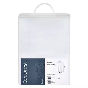 штора тюлевая на шт.ленте DECOFEST Прима вуаль дождик 300х270см белая, арт.153.727