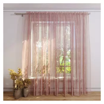 штора тюлевая на шт.ленте FOR TO Apollo органза 300х280см розовая, арт.1214731