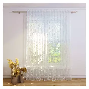 штора тюлевая на шт.ленте FOR TO Appello органза деворе 300х280см белая, арт.1246613