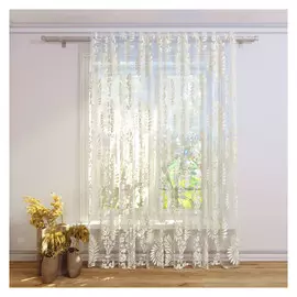 штора тюлевая на шт.ленте FOR TO Centro органза деворе 300х280см серо-бежевая, арт.1237713