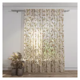 штора тюлевая на шт.ленте FOR TO Florina органза деворе 300х280см бежевая, арт.1237915