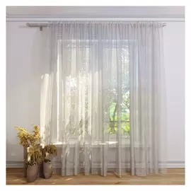 штора тюлевая на шт.ленте FOR TO Miconos органза 300х280см серая, арт.1230624